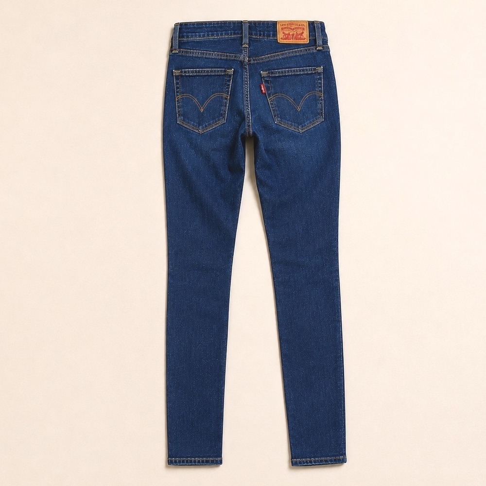 Levis Classic Mid Rise Skinny Jeans Womens 2 Dark Wash Blue Denim Pants